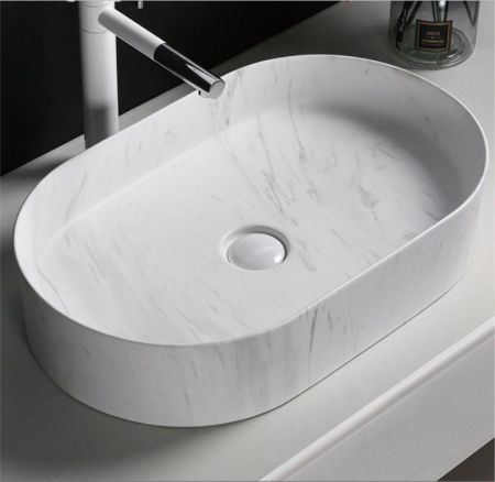 Раковина из сантехнического фарфора Cerutti SPA CR0055B MMW1 50х40 накладная цвет белый без отверстий под смеситель