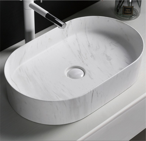 Раковина из сантехнического фарфора Cerutti SPA CR0055B MMW1 50х35 накладная цвет мрамор матовый белый - фото 5
