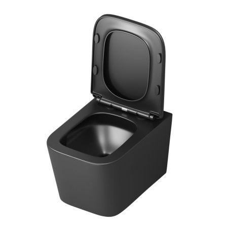 Унитаз подвесной Grossman Торнадо GR-4404BMSQ черный с сиденьем микролифт безободковый смыв торнадо