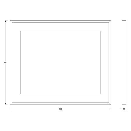 Зеркало с подсветкой Evoform Ledside BY 2204 90х80 подвесное
