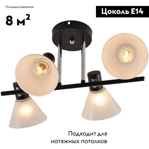 Люстра потолочная Reluce 01553-3.3-04B BK+CR - фото 2