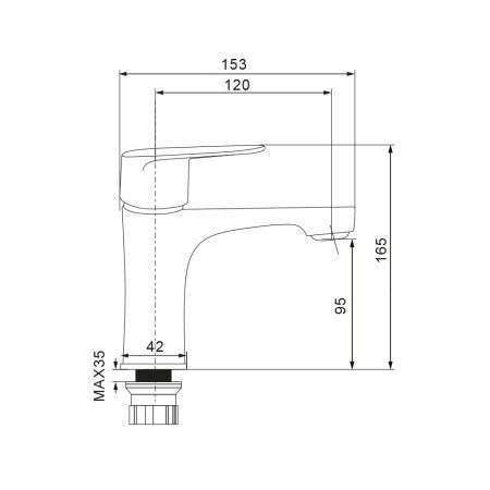 Смеситель WesnaArt Nova NOV03-210Black на раковину черный