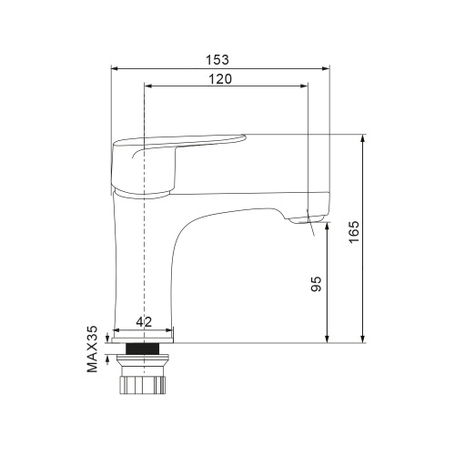 Смеситель WesnaArt Nova NOV03-210Black на раковину черный - фото 2