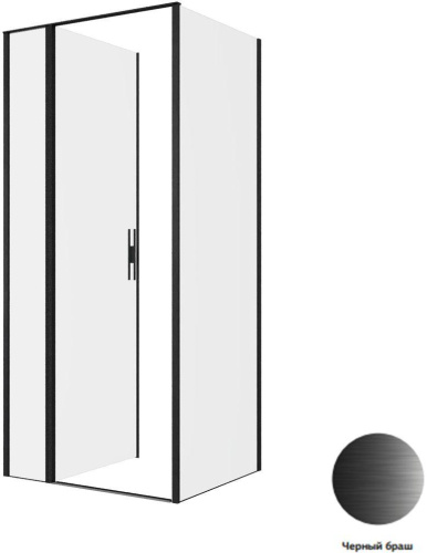 Душевой уголок Allen Brau Priority 3.31027.BBA + 3.31042.BBA 90х80 стекло прозрачное профиль черный без поддона - фото 4