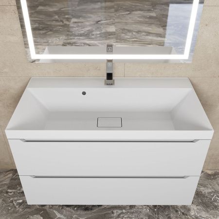 Раковина из искусственного камня Uperwood Classic New 291021026 90х50 полувстраиваемая цвет белый