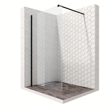 Душевая перегородка Ambassador Walk-in 15031111 110х200 стекло прозрачное профиль черный