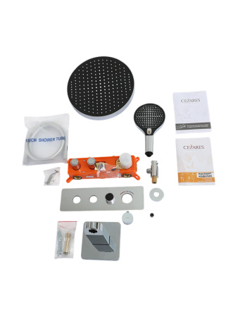 Душевая система Cezares RAIN RAIN2-SET-T-01 встраиваемая в стену цвет хром с термостатом