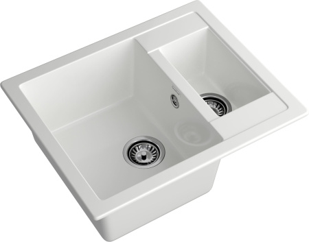 Кухонная мойка Granfest Quadro Q-610K иней 61х50 цвет белый поверхность матовая
