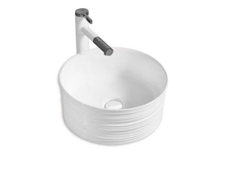 Раковина из сантехнического фаянса CeramaLux W1532 40х40 накладная цвет белый без отверстий под смеситель