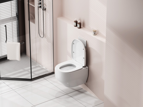 Унитаз подвесной Abber Rechteck AC1218 белый с сиденьем микролифт безободковый смыв торнадо - фото 4