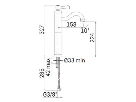 Смеситель Mamoli Country 42960000000K на столешницу черный матовый
