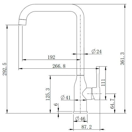 Смеситель для кухни Splenka S206 S206.40.06 на мойку черный