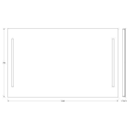 Зеркало с подсветкой Evoform Ledline BY 2120 120х80 подвесное