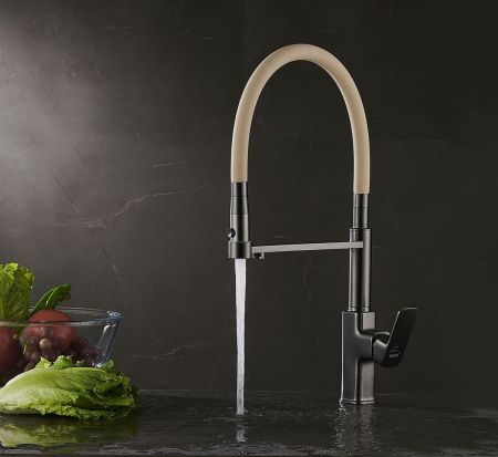 Смеситель для кухни Savol S-L1808Q-12 на столешницу графит