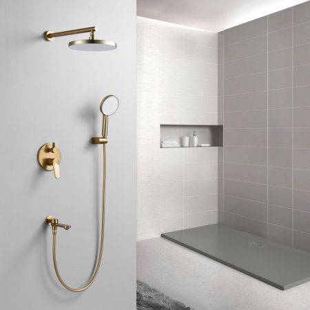 Душевая система Shevanik S4335G встраиваемая в стену цвет золото