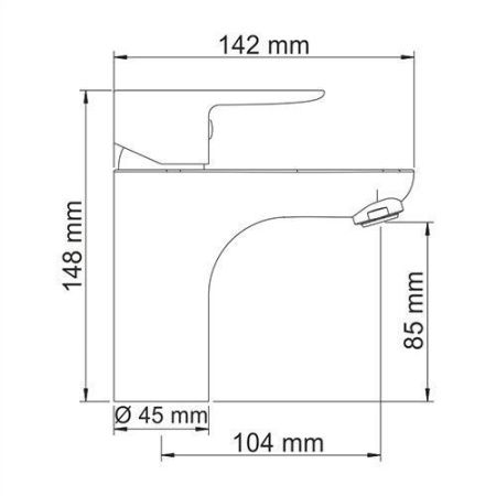 Смеситель Wasserkraft Leine 3500 3503 на раковину хром