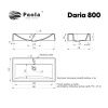 Раковина из искусственного камня Paola Paola Daria 800 80х40 полувстраиваемая цвет белый 1 отверстие под смеситель