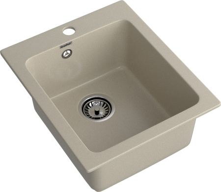 Кухонная мойка Granfest Praktik P-505 топаз 43х51 цвет серый поверхность матовая