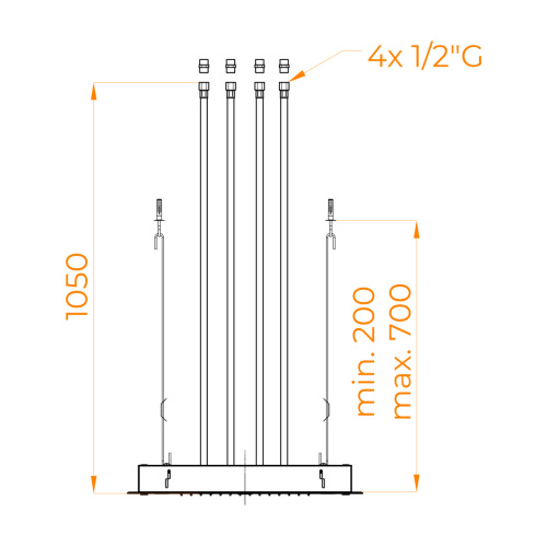 Верхний душ RGW Shower Panels (Шоувер панелс) 21140273-01 50х50 хром - фото 5