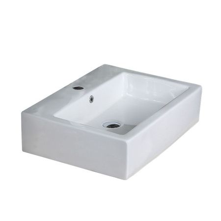 Раковина из сантехнического фарфора Melana A121-803 60х50 накладная цвет белый 1 отверстие под смеситель