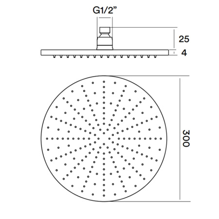 Верхний душ QuadroDesign SF048AS сталь