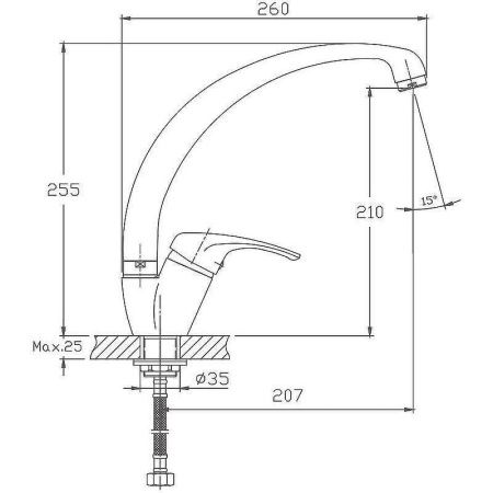 Смеситель для кухни Haiba HB4113-7 на мойку черный