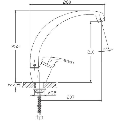 Смеситель для кухни Haiba HB4113-11 на мойку красный - фото 2