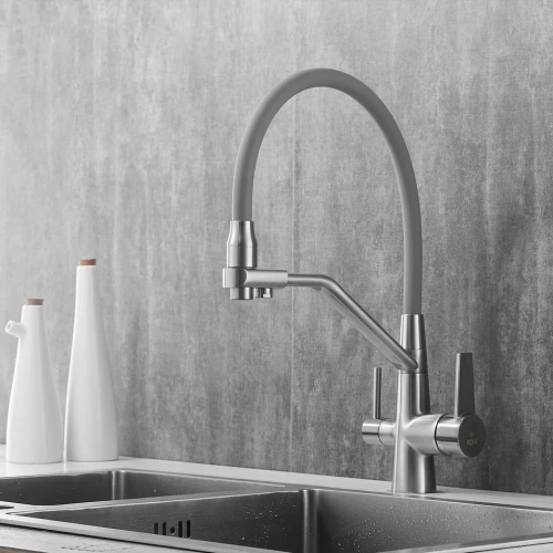 Смеситель для кухни Rose R558L на мойку сатин - фото 4