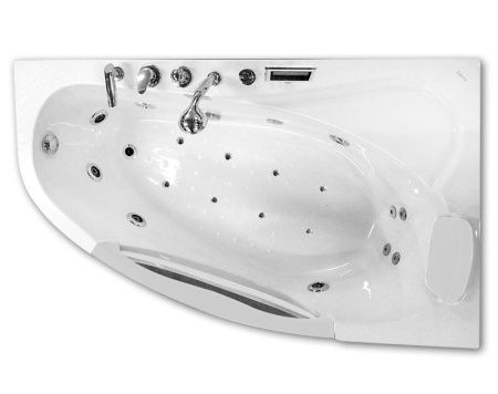 Ванна акриловая гидромассажная Gemy G9046 II K R 170х100 пристенная асимметричная с каркасом