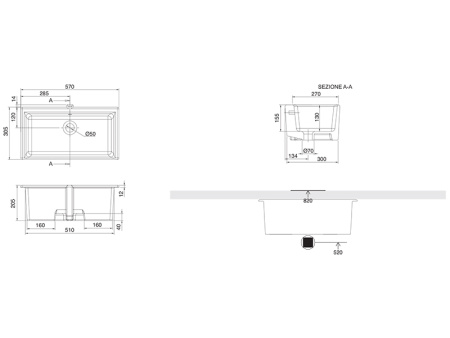 Раковина из санфаянса Scarabeo Gaia-Tech-Miky 8091 57х31 встраиваемая цвет белый