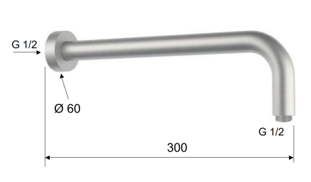 Кронштейн для верхнего душа Remer X Style Inox SS343L30 нержавеющая сталь