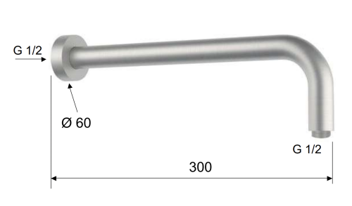 Кронштейн для верхнего душа 30 см X Style Inox Remer SS343L30 нержавеющая сталь - фото 2
