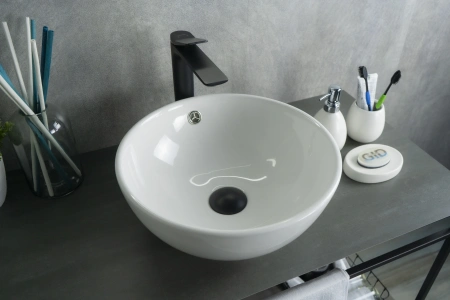 Раковина керамическая Gid Esfera 51102 40х40 накладная цвет белый без отверстий под смеситель