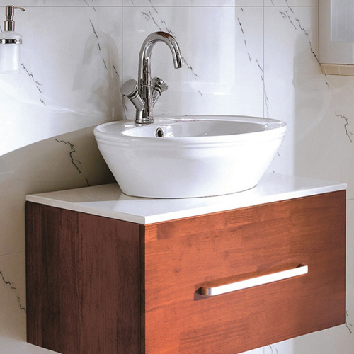 Раковина из санфаянса CeramaLux 3573 60х48 накладная цвет белый 1 отверстие под смеситель - фото 2