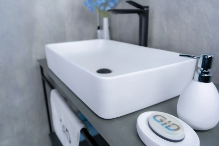 Раковина керамическая Gid Geométrico 51189 60х30 накладная цвет белый без отверстий под смеситель