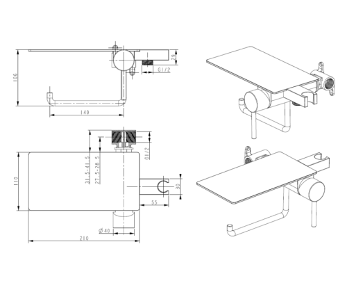 Гигиенический душ со смесителем Bronze de Luxe SCANDI 708/1BR бронза - фото 3