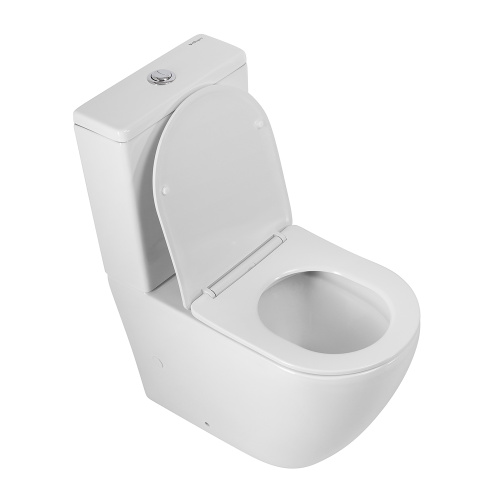 Унитаз напольный с бачком BelBagno SFERA-R BB2141CPR/SC/BB2141T белый с сиденьем микролифт безободковый каскадный смыв - фото 2