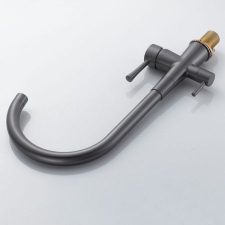 Смеситель для кухни Shevanik S428T на мойку оружейная сталь