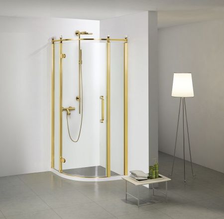 Душевой уголок Azario ONTARIO AZ-NBB2231-L 900 GOLD 90х90 стекло прозрачное профиль золото без поддона