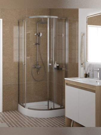 Душевой уголок Teymi Lina T00501 80х80 стекло прозрачное профиль хром с поддоном