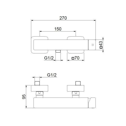 Смеситель для ванны и душа Webert OX870102740 настенный белый - фото 3