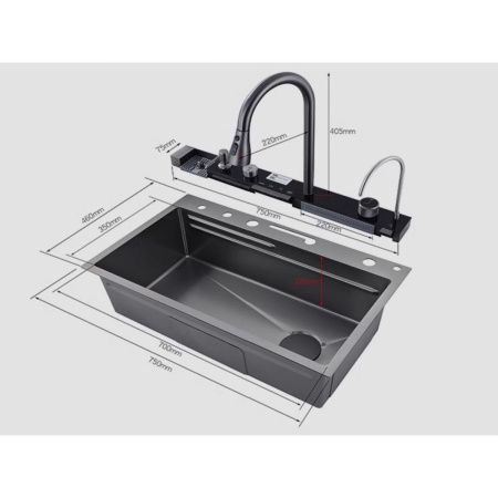 Кухонная мойка Savol S-SC001W 75х45 цвет белый поверхность матовая