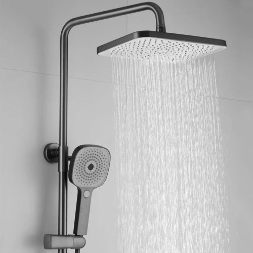 Душевая стойка Shevanik S8236T настенная цвет оружейная сталь - фото 5