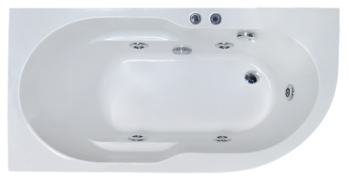 Ванна гидромассажная Royal Bath AZUR RB614201ST-L 148х79 пристенная угловая асимметричная
