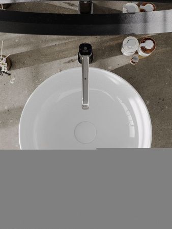 Раковина из сантехнического фарфора Orange B07-420W 40х40 накладная цвет белый