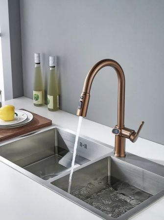 Смеситель для кухни Knotlor KN-100/RB на мойку бронза