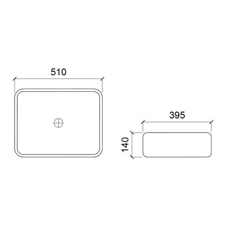 Раковина из сантехнического фарфора WesnaArt Kubus 3010-KUB13 50х40 накладная цвет белый