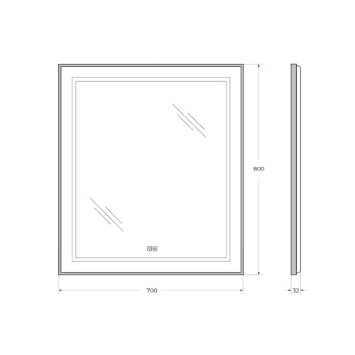 Зеркало BelBagno Kraft SPC-KRAFT-700-800-LED-TCH-WARM-NERO 70х80 - фото 5