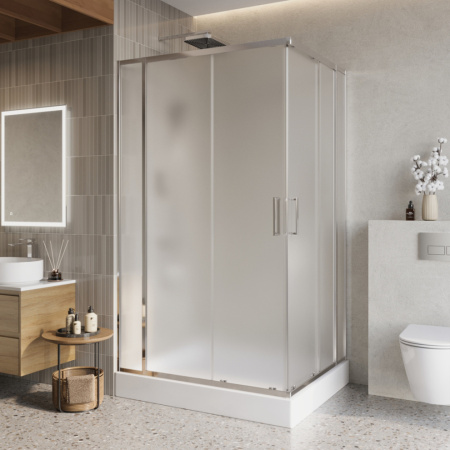 Душевой уголок BelBagno LUCE LUCE-AH-22-120/100-P-Cr стекло рифленое 6 мм