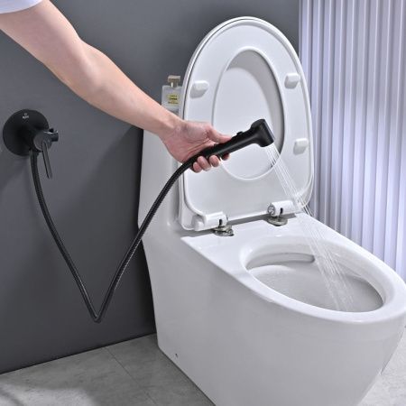 Гигиенический душ со смесителем Rose R235H черный